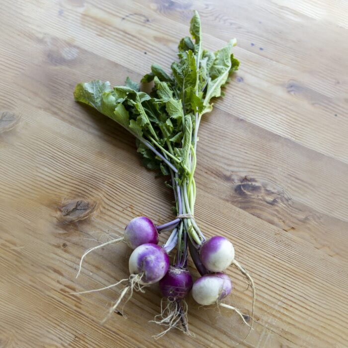 Turnip on a Wooden Surface